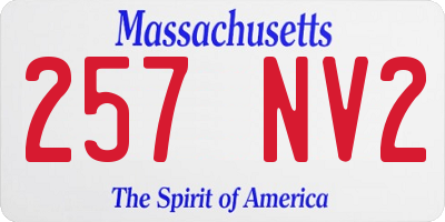 MA license plate 257NV2