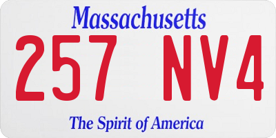 MA license plate 257NV4