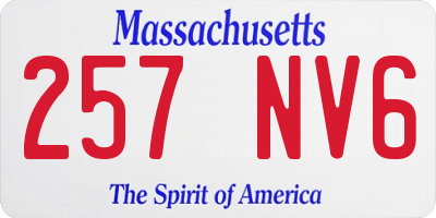 MA license plate 257NV6