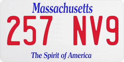 MA license plate 257NV9