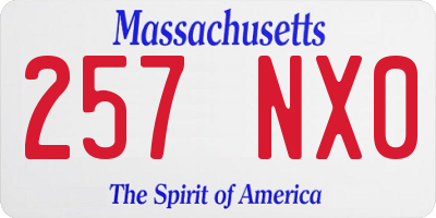 MA license plate 257NX0
