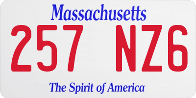 MA license plate 257NZ6