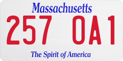 MA license plate 257OA1