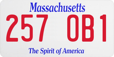 MA license plate 257OB1