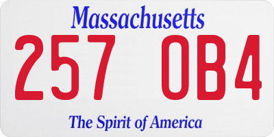 MA license plate 257OB4