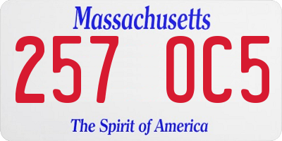 MA license plate 257OC5