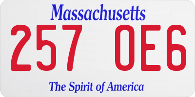 MA license plate 257OE6