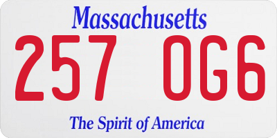 MA license plate 257OG6