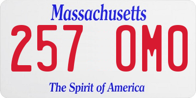 MA license plate 257OM0