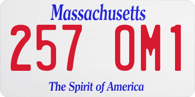 MA license plate 257OM1