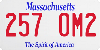 MA license plate 257OM2