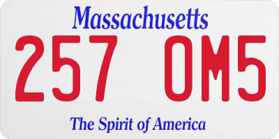 MA license plate 257OM5