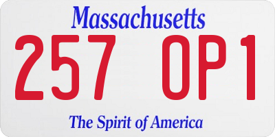MA license plate 257OP1