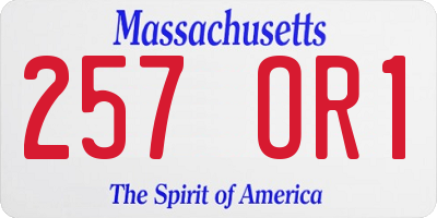 MA license plate 257OR1
