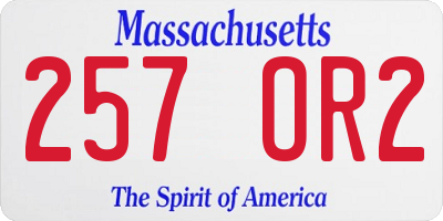 MA license plate 257OR2