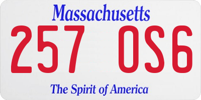 MA license plate 257OS6