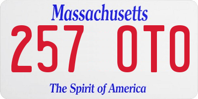 MA license plate 257OT0