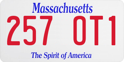 MA license plate 257OT1