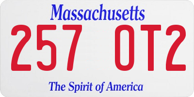 MA license plate 257OT2