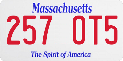 MA license plate 257OT5