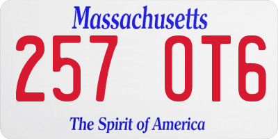 MA license plate 257OT6