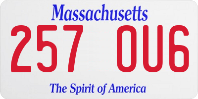 MA license plate 257OU6