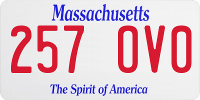 MA license plate 257OV0