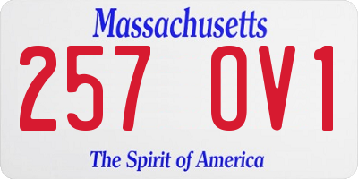MA license plate 257OV1