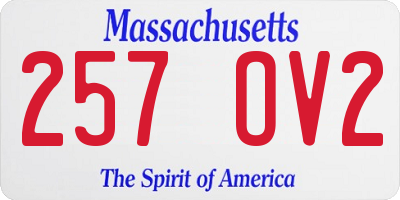 MA license plate 257OV2
