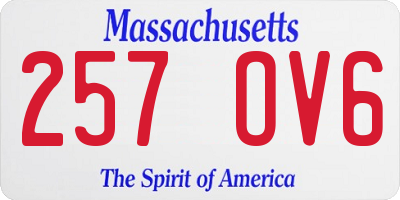 MA license plate 257OV6