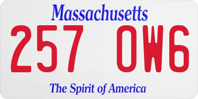 MA license plate 257OW6