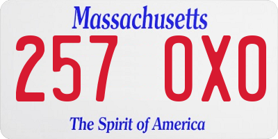 MA license plate 257OX0