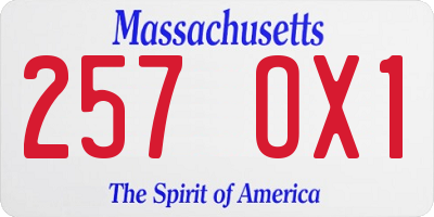 MA license plate 257OX1