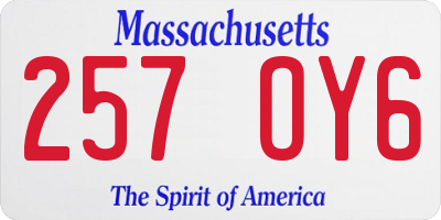 MA license plate 257OY6