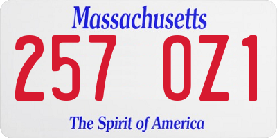 MA license plate 257OZ1