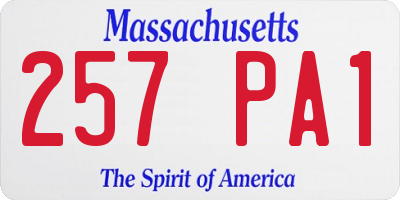 MA license plate 257PA1