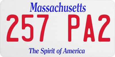 MA license plate 257PA2