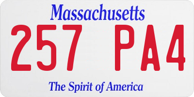 MA license plate 257PA4