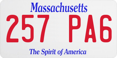 MA license plate 257PA6