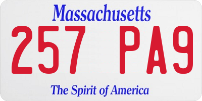 MA license plate 257PA9