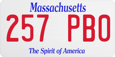 MA license plate 257PB0