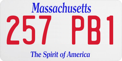 MA license plate 257PB1