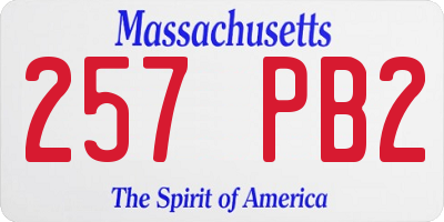 MA license plate 257PB2