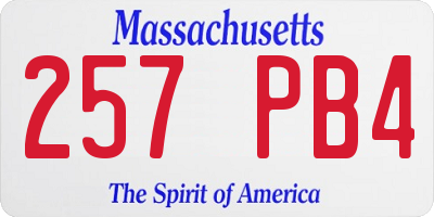 MA license plate 257PB4