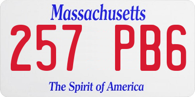 MA license plate 257PB6