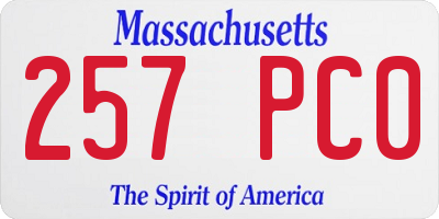 MA license plate 257PC0