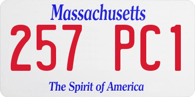 MA license plate 257PC1