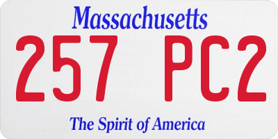 MA license plate 257PC2