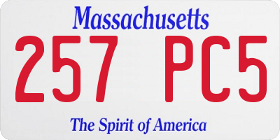 MA license plate 257PC5
