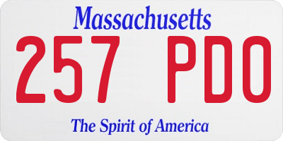 MA license plate 257PD0